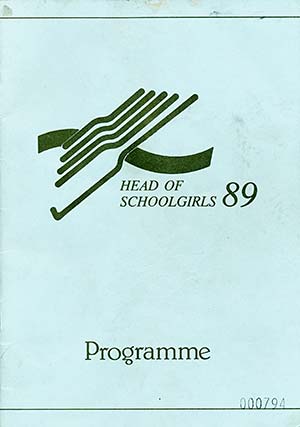 1989 Head of the School Girls Rowing Regatta Program Cover