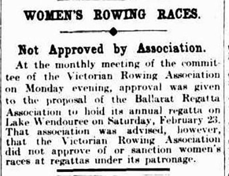 newspaper report of ladies rowing races