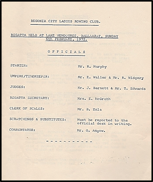 officials page in program