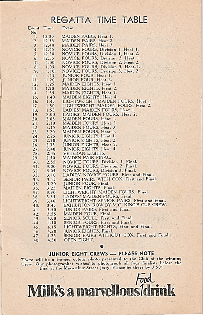 timetable in program