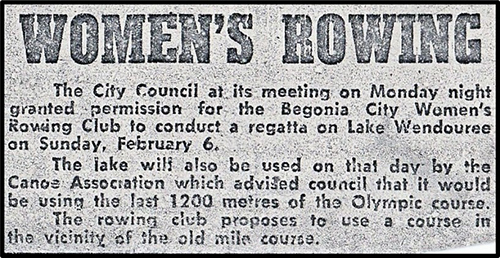 women's rowing newspaper article