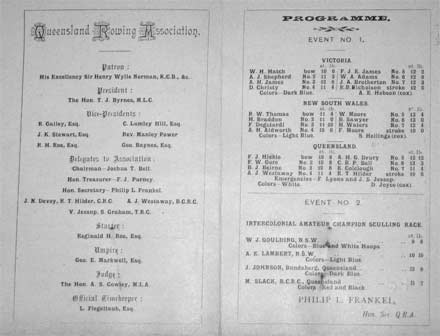 1892 Intercolonial Championships Programme