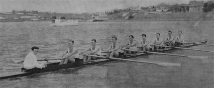 1946 NSW crew with club member Lance Robinson in the stroke seat