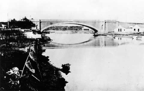 Princes Bridge looking east circa 1870