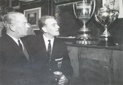 1964 AGM - Jeff Wylie and his father admire the Interstate Trophies