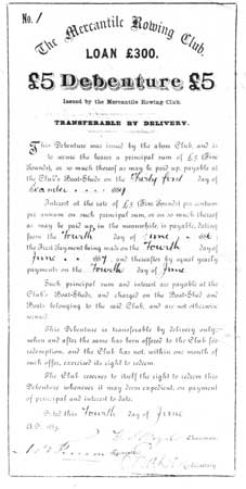 1885 Mercantile Debenture Certificate