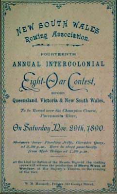 1890 Intercolonial Programme Cover