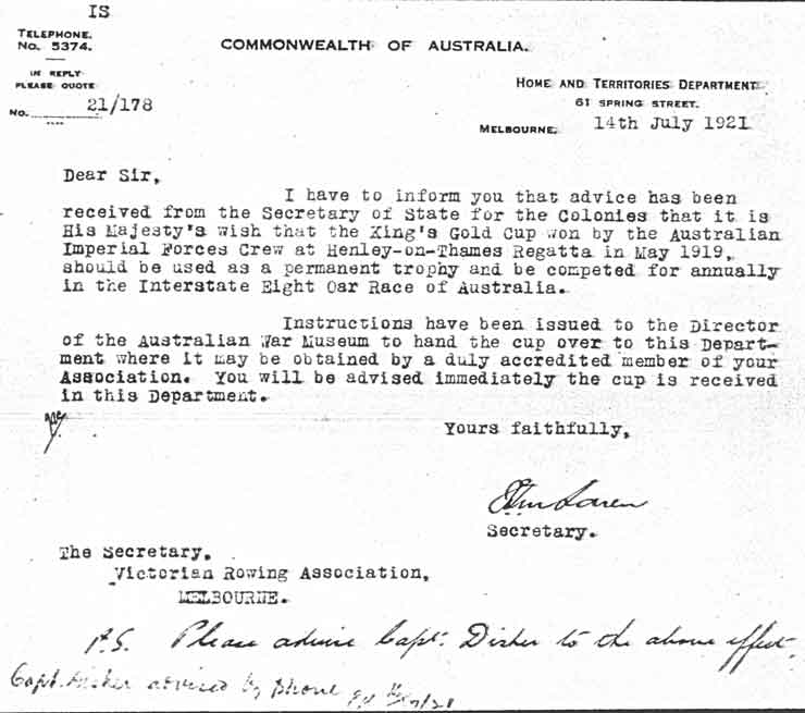 image of the notification of the king's decision