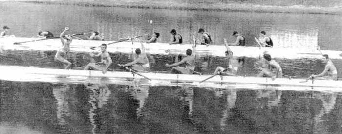 just after the head of the river finish