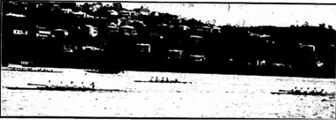The finish of the 1928 Head of the River (Source: The Mercury, 7 May 1928)