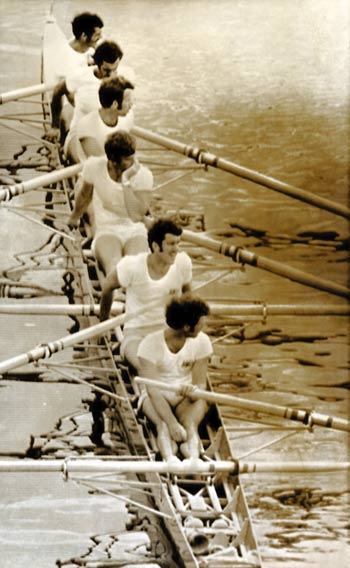 Men's Eight race start protest