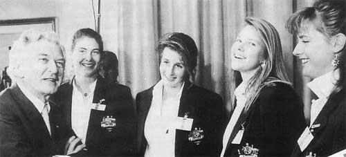 1989 Women's Junior Four meeting Prime Minister Hawke