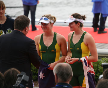 Silver Medals Presentation to Women's Pair
